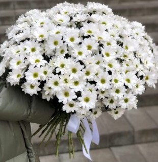 Купить букет из 51 кустовой ромашковой хризантемы с доставкой по Челябинску